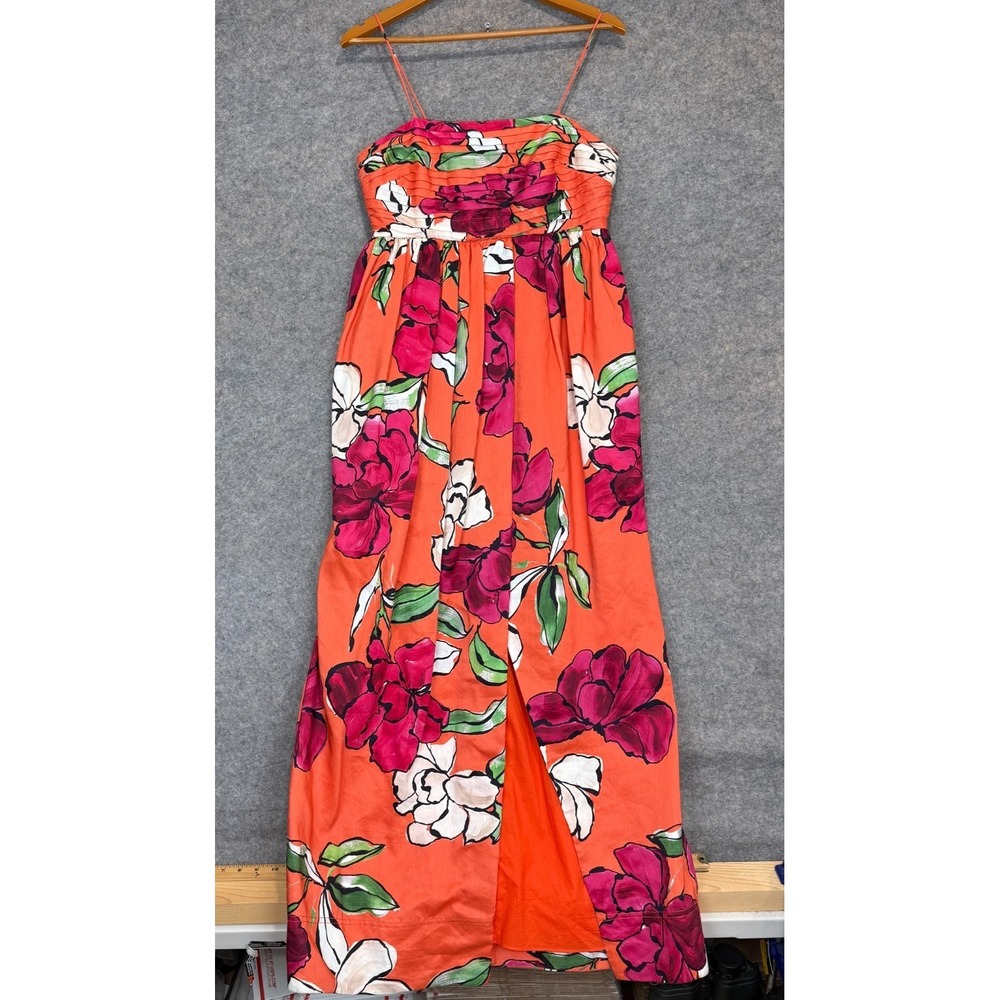 Aje Floral Sculptura Monument Tulip‎ Linen Blend Maxi Dress Womens Small Summer